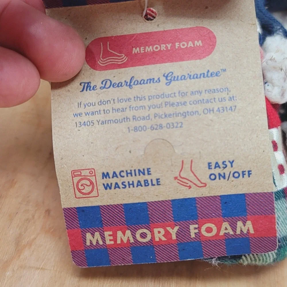 Dear Foams Slippers‎ Baby Size 1/2 Baby Bear Plaid
